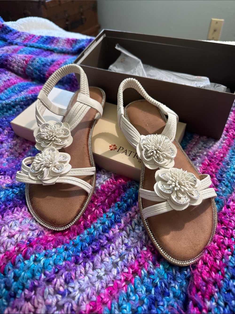 Patrizia Cream Floral Embellished Slingback Sandals